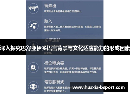 深入探究巴舒亚伊多语言背景与文化适应能力的形成因素